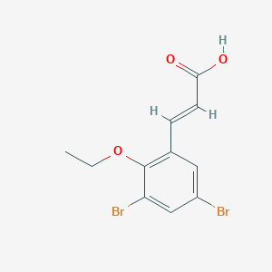 molecular formula C11H10Br2O3 B2359237 (2E)-3-(3,5-dibromo-2-ethoxyphenyl)prop-2-enoic acid CAS No. 773130-68-0