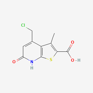 molecular formula C10H8ClNO3S B2359241 4-(chloromethyl)-3-methyl-6-oxo-6H,7H-thieno[2,3-b]pyridine-2-carboxylic acid CAS No. 923127-55-3