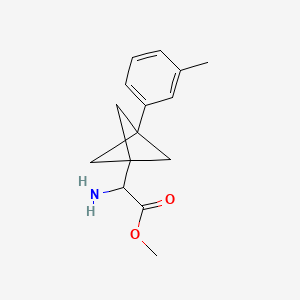 molecular formula C15H19NO2 B2359243 Methyl 2-amino-2-[3-(3-methylphenyl)-1-bicyclo[1.1.1]pentanyl]acetate CAS No. 2287260-77-7