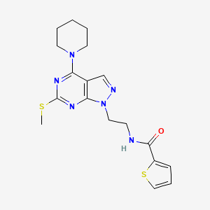 molecular formula C18H22N6OS2 B2359254 N-(2-(6-(甲硫基)-4-(哌啶-1-基)-1H-吡唑并[3,4-d]嘧啶-1-基)乙基)噻吩-2-甲酰胺 CAS No. 941942-05-8