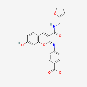 methyl 4-({(2Z)-3-[(furan-2-ylmethyl)carbamoyl]-7-hydroxy-2H-chromen-2-ylidene}amino)benzoate