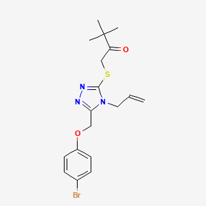 1-((4-allyl-5-((4-bromophenoxy)methyl)-4H-1,2,4-triazol-3-yl)thio)-3,3-dimethylbutan-2-one