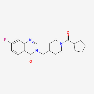 molecular formula C20H24FN3O2 B2359268 3-[[1-(Cyclopentanecarbonyl)piperidin-4-yl]methyl]-7-fluoroquinazolin-4-one CAS No. 2415510-57-3