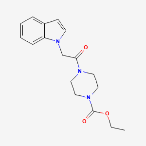 molecular formula C17H21N3O3 B2359270 4-(1H-吲哚-1-基乙酰)哌嗪-1-羧酸乙酯 CAS No. 1144481-41-3