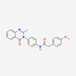 molecular formula C24H21N3O3 B2359271 2-(4-甲氧基苯基)-N-[4-(2-甲基-4-氧代喹唑啉-3-基)苯基]乙酰胺 CAS No. 903262-42-0