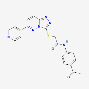 molecular formula C20H16N6O2S B2359276 N-(4-acetylphenyl)-2-[(6-pyridin-4-yl-[1,2,4]triazolo[4,3-b]pyridazin-3-yl)sulfanyl]acetamide CAS No. 877635-14-8