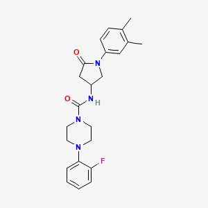 molecular formula C23H27FN4O2 B2359278 N-[1-(3,4-dimethylphenyl)-5-oxopyrrolidin-3-yl]-4-(2-fluorophenyl)piperazine-1-carboxamide CAS No. 894028-19-4
