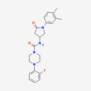 molecular formula C23H27FN4O2 B2359278 N-[1-(3,4-Dimethylphenyl)-5-Oxopyrrolidin-3-yl]-4-(2-Fluorophenyl)piperazin-1-carboxamid CAS No. 894028-19-4