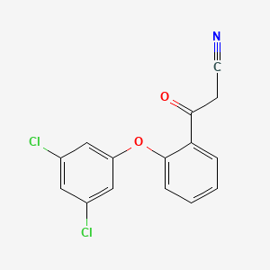 molecular formula C15H9Cl2NO2 B2359279 3-[2-(3,5-diclorofenoxi)fenil]-3-oxopropanonitrilo CAS No. 136562-75-9