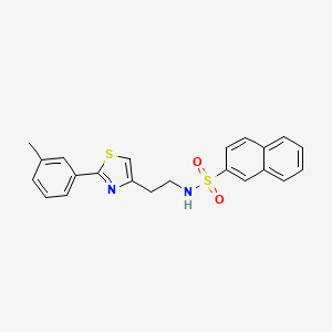 molecular formula C22H20N2O2S2 B2359282 N-(2-(2-(m-tolyl)thiazol-4-yl)ethyl)naphthalene-2-sulfonamide CAS No. 896607-33-3