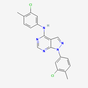 molecular formula C19H15Cl2N5 B2359287 N,1-bis(3-chloro-4-methylphenyl)-1H-pyrazolo[3,4-d]pyrimidin-4-amine CAS No. 890892-93-0