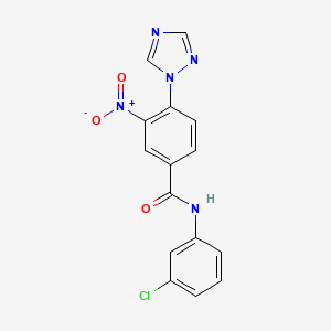 N-(3-chlorophenyl)-3-nitro-4-(1H-1,2,4-triazol-1-yl)benzenecarboxamide