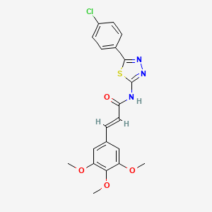 molecular formula C20H18ClN3O4S B2359299 (E)-N-(5-(4-chlorophenyl)-1,3,4-thiadiazol-2-yl)-3-(3,4,5-trimethoxyphenyl)acrylamide CAS No. 476463-57-7