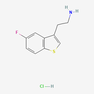molecular formula C10H11ClFNS B2359300 2-(5-Fluoro-1-benzothiophen-3-yl)ethanamine;hydrochloride CAS No. 263544-07-6