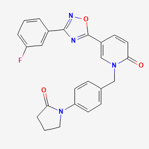 5-(3-(3-fluorophenyl)-1,2,4-oxadiazol-5-yl)-1-(4-(2-oxopyrrolidin-1-yl)benzyl)pyridin-2(1H)-one