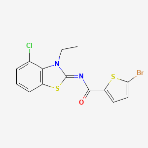 molecular formula C14H10BrClN2OS2 B2359306 (E)-5-bromo-N-(4-chloro-3-éthylbenzo[d]thiazol-2(3H)-ylidène)thiophène-2-carboxamide CAS No. 865545-54-6