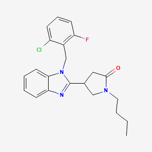 molecular formula C22H23ClFN3O B2359314 1-丁基-4-[1-(2-氯-6-氟苄基)-1H-苯并咪唑-2-基]吡咯烷-2-酮 CAS No. 912896-56-1