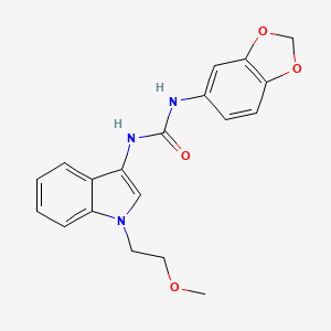 molecular formula C19H19N3O4 B2359316 1-(benzo[d][1,3]dioxol-5-yl)-3-(1-(2-methoxyethyl)-1H-indol-3-yl)urea CAS No. 922896-90-0