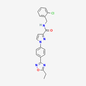 N-(2-chlorobenzyl)-1-(4-(5-ethyl-1,2,4-oxadiazol-3-yl)phenyl)-1H-pyrazole-3-carboxamide