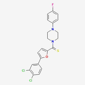 molecular formula C21H17Cl2FN2OS B2359327 (5-(3,4-二氯苯基)呋喃-2-基)(4-(4-氟苯基)哌嗪-1-基)甲硫酮 CAS No. 941874-61-9