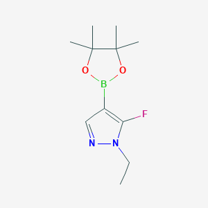 molecular formula C11H18BFN2O2 B2359328 1-ethyl-5-fluoro-4-(4,4,5,5-tetramethyl-1,3,2-dioxaborolan-2-yl)-1H-pyrazole CAS No. 2246701-92-6