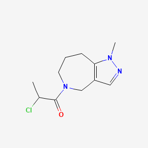 molecular formula C11H16ClN3O B2359331 2-Chloro-1-(1-methyl-4,6,7,8-tetrahydropyrazolo[4,3-c]azepin-5-yl)propan-1-one CAS No. 2411269-78-6