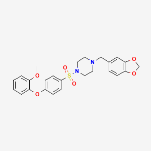 1-(1,3-Benzodioxol-5-ylmethyl)-4-[4-(2-methoxyphenoxy)phenyl]sulfonylpiperazine