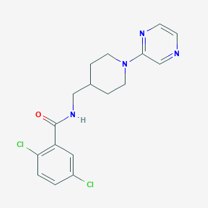 molecular formula C17H18Cl2N4O B2359356 2,5-dichloro-N-((1-(pyrazin-2-yl)piperidin-4-yl)methyl)benzamide CAS No. 1421475-88-8