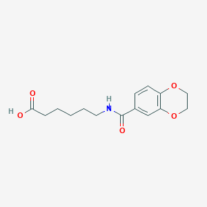 molecular formula C15H19NO5 B2359357 6-[(2,3-二氢-苯并[1,4]二氧杂环-6-羰基)-氨基]-己酸 CAS No. 313688-52-7