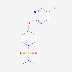 molecular formula C11H17BrN4O3S B2359358 4-(5-Bromopyrimidin-2-yl)oxy-N,N-dimethylpiperidine-1-sulfonamide CAS No. 2380171-49-1