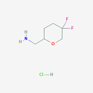 molecular formula C6H12ClF2NO B2359359 (5,5-Difluorooxan-2-yl)methanamine hydrochloride CAS No. 2138228-63-2