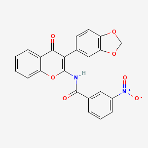 N-[3-(1,3-benzodioxol-5-yl)-4-oxochromen-2-yl]-3-nitrobenzamide