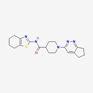 1-{5H,6H,7H-cyclopenta[c]pyridazin-3-yl}-N-(4,5,6,7-tetrahydro-1,3-benzothiazol-2-yl)piperidine-4-carboxamide