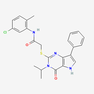 molecular formula C24H23ClN4O2S B2359367 N-(5-chloro-2-methylphenyl)-2-((3-isopropyl-4-oxo-7-phenyl-4,5-dihydro-3H-pyrrolo[3,2-d]pyrimidin-2-yl)thio)acetamide CAS No. 2034314-99-1