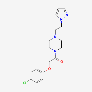 molecular formula C17H21ClN4O2 B2359377 1-(4-(2-(1H-吡唑-1-基)乙基)哌嗪-1-基)-2-(4-氯苯氧基)乙酮 CAS No. 1286727-89-6