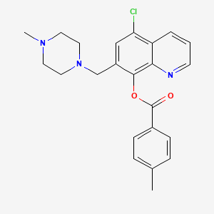 molecular formula C23H24ClN3O2 B2359382 5-氯-7-((4-甲基哌嗪-1-基)甲基)喹啉-8-基 4-甲基苯甲酸酯 CAS No. 514183-89-2