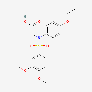 molecular formula C18H21NO7S B2359383 N-[(3,4-Dimethoxyphenyl)sulfonyl]-N-(4-ethoxyphenyl)glycin CAS No. 462064-77-3