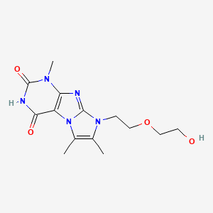 molecular formula C14H19N5O4 B2359386 8-(2-(2-hydroxyethoxy)ethyl)-1,6,7-trimethyl-1H-imidazo[2,1-f]purine-2,4(3H,8H)-dione CAS No. 879463-26-0