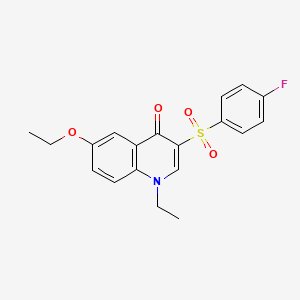 molecular formula C19H18FNO4S B2359389 6-乙氧基-1-乙基-3-((4-氟苯基)磺酰基)喹啉-4(1H)-酮 CAS No. 899214-84-7