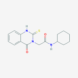 molecular formula C16H19N3O2S B2359390 N-cyclohexyl-2-(4-oxo-2-sulfanylidene-1H-quinazolin-3-yl)acetamide CAS No. 422527-42-2