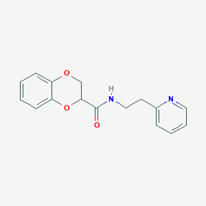 molecular formula C16H16N2O3 B2359395 N-[2-(2-pyridinyl)ethyl]-2,3-dihydro-1,4-benzodioxine-2-carboxamide CAS No. 865660-11-3