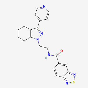 molecular formula C21H20N6OS B2359404 N-(2-(3-(吡啶-4-基)-4,5,6,7-四氢-1H-吲唑-1-基)乙基)苯并[c][1,2,5]噻二唑-5-甲酰胺 CAS No. 1797225-29-6