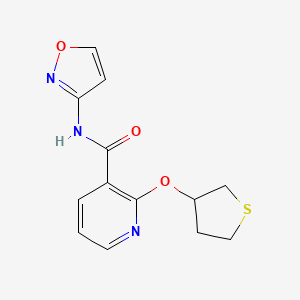 molecular formula C13H13N3O3S B2359406 N-(isoxazol-3-yl)-2-((tetrahydrothiophen-3-yl)oxy)nicotinamide CAS No. 2034470-59-0