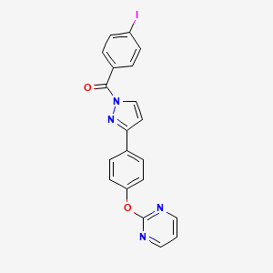 molecular formula C20H13IN4O2 B2359409 (4-iodophenyl){3-[4-(2-pyrimidinyloxy)phenyl]-1H-pyrazol-1-yl}methanone CAS No. 321998-85-0