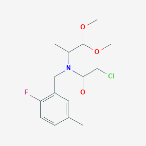 molecular formula C15H21ClFNO3 B2359410 2-Chloro-N-(1,1-dimethoxypropan-2-yl)-N-[(2-fluoro-5-methylphenyl)methyl]acetamide CAS No. 2411237-12-0