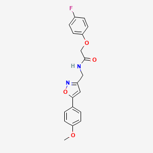 molecular formula C19H17FN2O4 B2359412 2-(4-fluorophenoxy)-N-((5-(4-methoxyphenyl)isoxazol-3-yl)methyl)acetamide CAS No. 953209-71-7