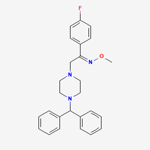 molecular formula C26H28FN3O B2359415 2-(4-benzhydrylpiperazino)-1-(4-fluorophenyl)-1-ethanone O-methyloxime CAS No. 551921-46-1