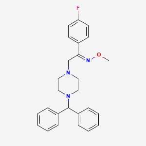 molecular formula C26H28FN3O B2359415 2-(4-苯甲基哌嗪基)-1-(4-氟苯基)-1-乙酮 O-甲基肟 CAS No. 551921-46-1