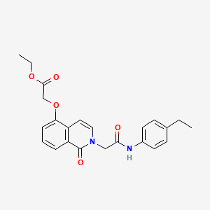 molecular formula C23H24N2O5 B2359420 Ethyl 2-[2-[2-(4-ethylanilino)-2-oxoethyl]-1-oxoisoquinolin-5-yl]oxyacetate CAS No. 868223-91-0