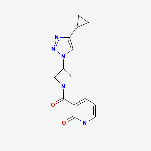 3-(3-(4-cyclopropyl-1H-1,2,3-triazol-1-yl)azetidine-1-carbonyl)-1-methylpyridin-2(1H)-one